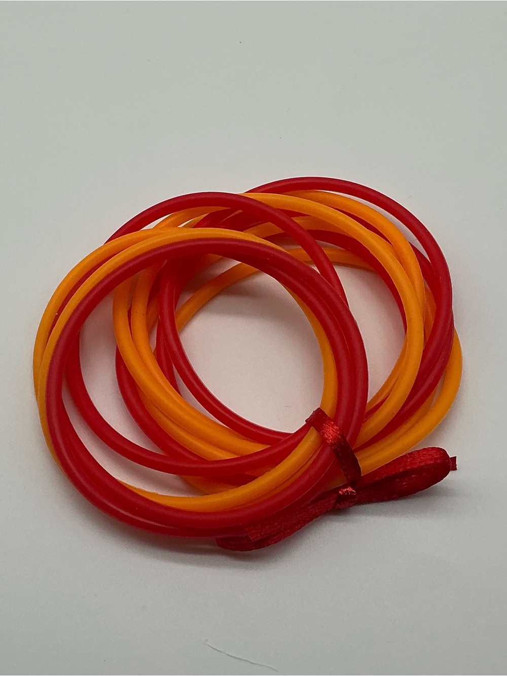 Set of 12 Red and Orange Jelly Bracelets